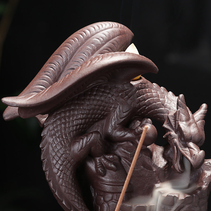 Zisha Ceramic Incense Burner, Dragon  DAME BOHEME