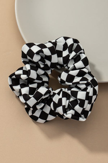 Check Pattern Soft Satin Hair Scrunch LA3accessories