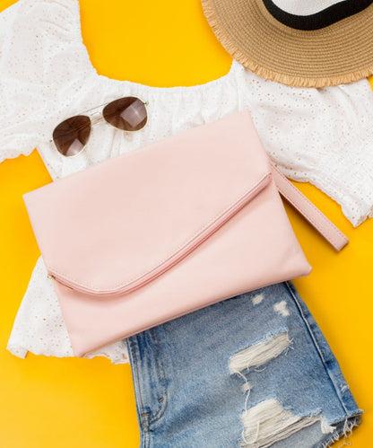 Foldover Envelope Faux Leather Wristlet Clutch Aili's Corner