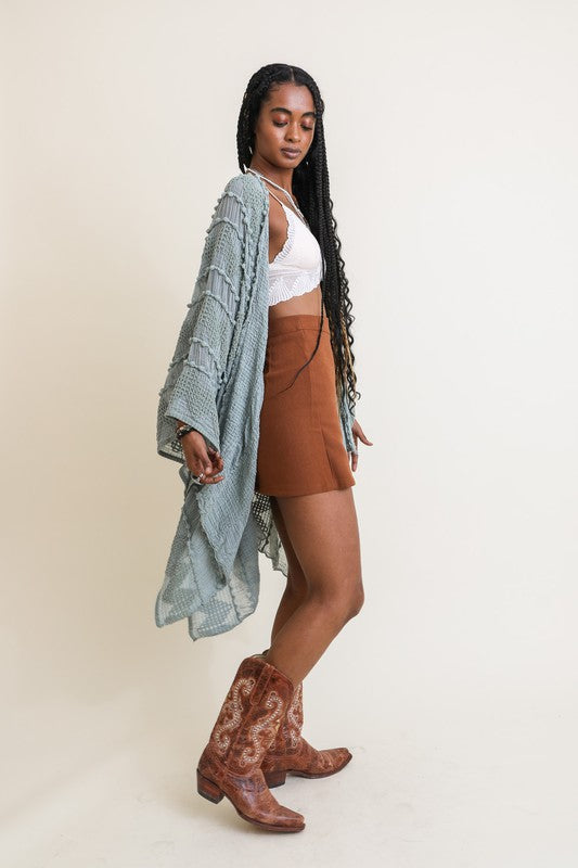 Embroidered Zig Zag Soft Kimono Leto Accessories