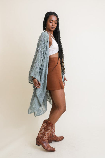 Embroidered Zig Zag Soft Kimono Leto Accessories