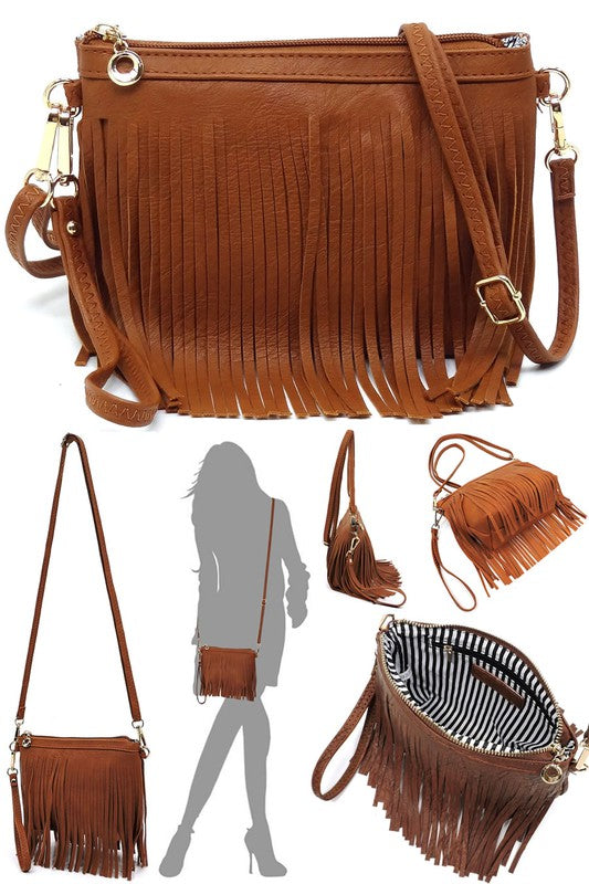 Western Fringe Clutch Cross Body Bag Fashion World
