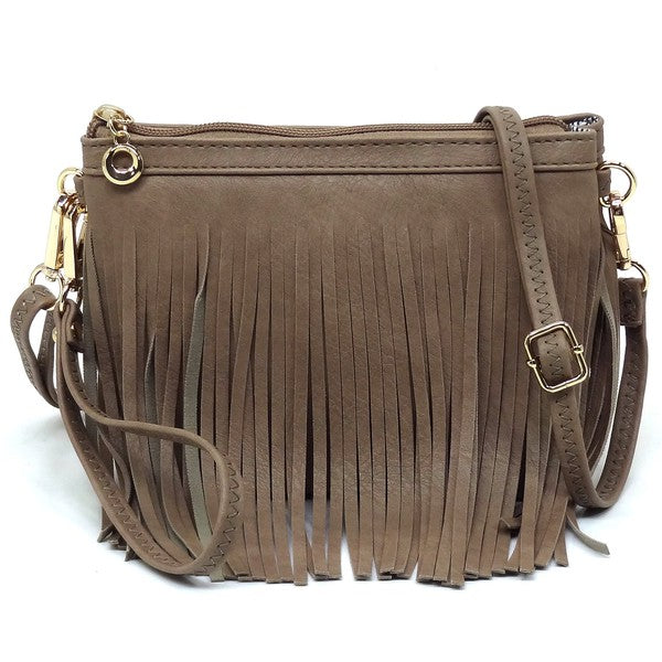 Western Fringe Clutch Cross Body Bag Fashion World