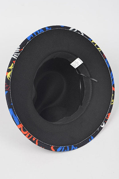 Graffiti Felt Blend Fedora Hat Artini Accessories