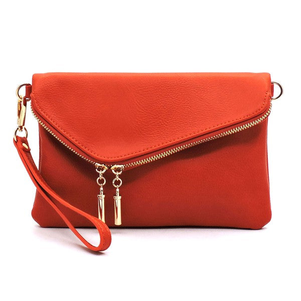 Fashion Envelope Foldover Faux Lether Clutch Fashion World