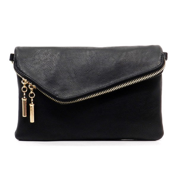 Fashion Envelope Foldover Faux Lether Clutch