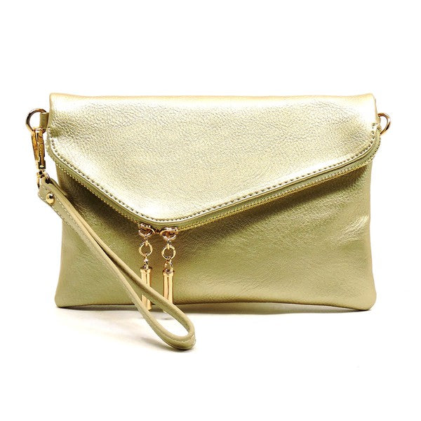 Fashion Envelope Foldover Faux Lether Clutch