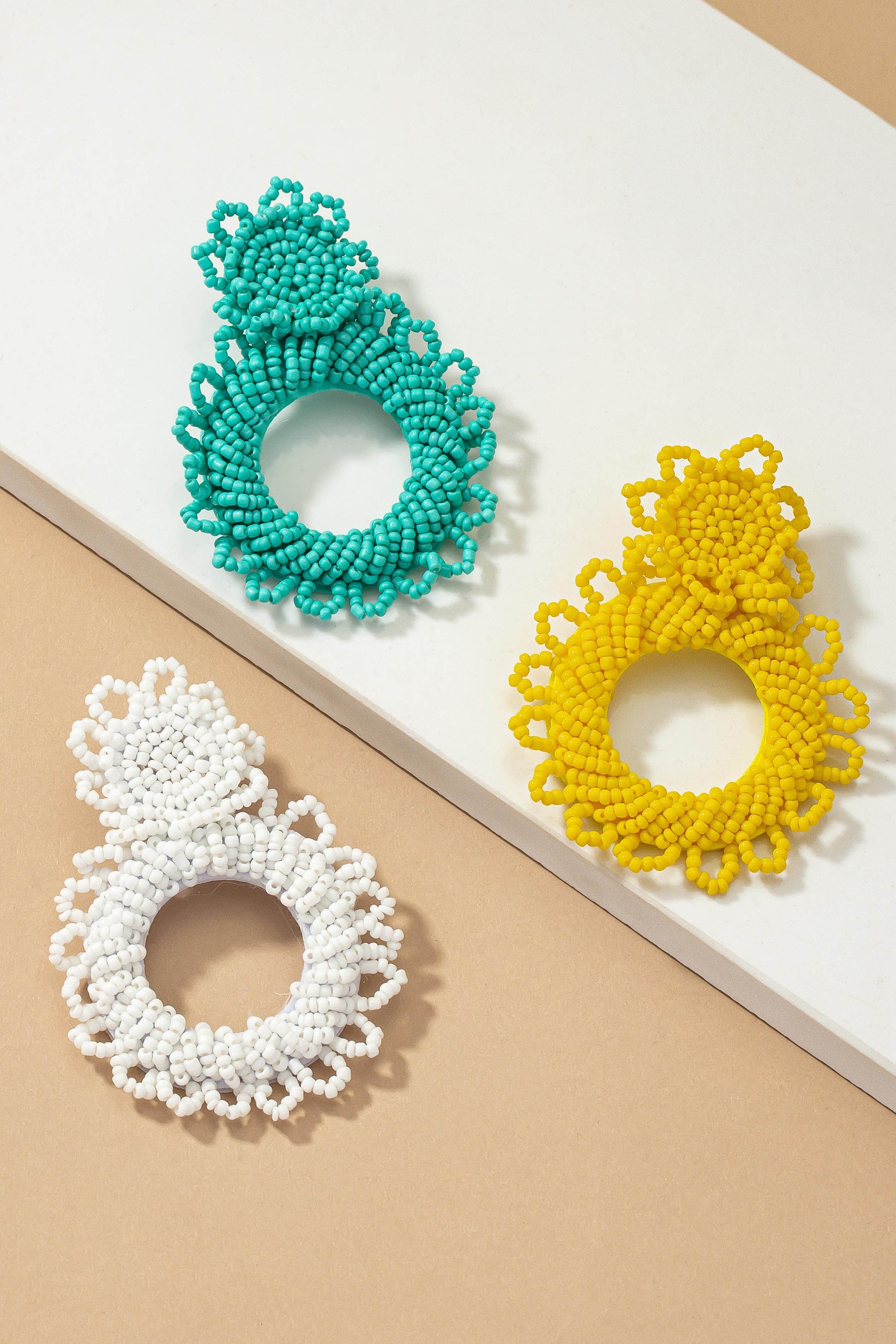 Handmade statement seed bead earrings  DAME BOHEME
