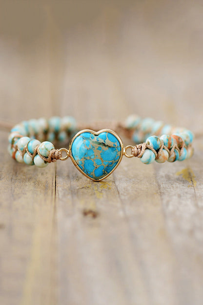 Handmade Heart Shape Natural Stone Bracelet  DAME BOHEME