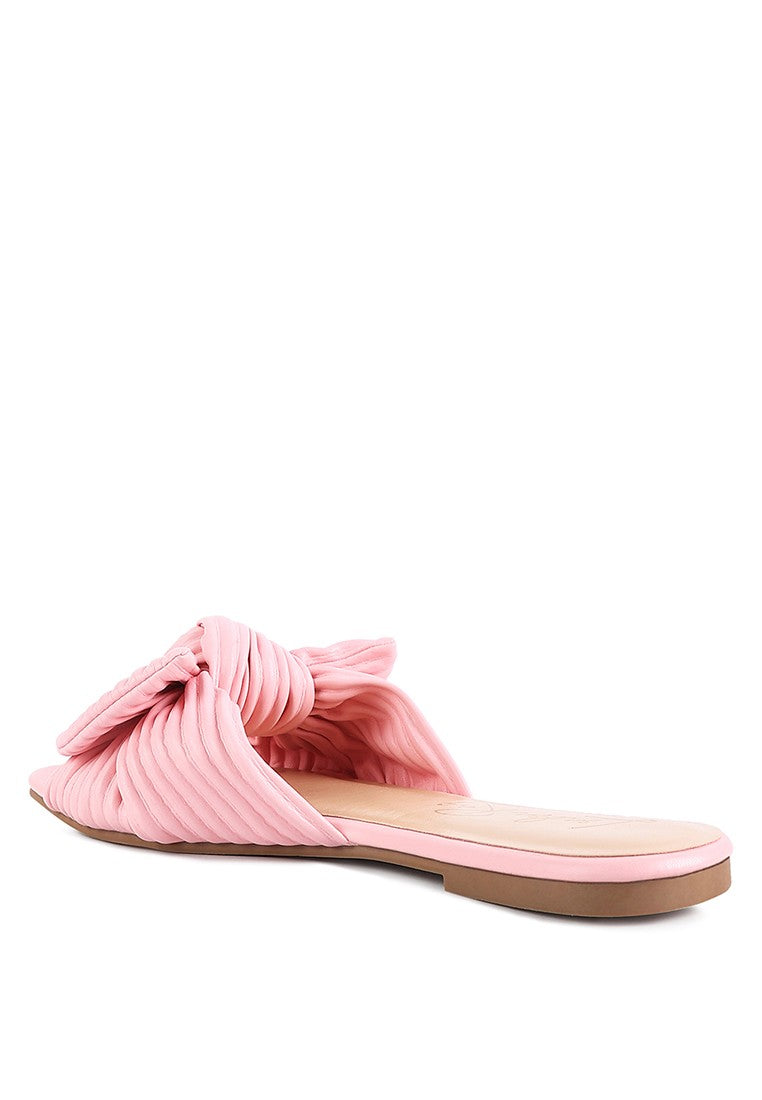 Little Jane Textured Bow Cushioned Slider Flats