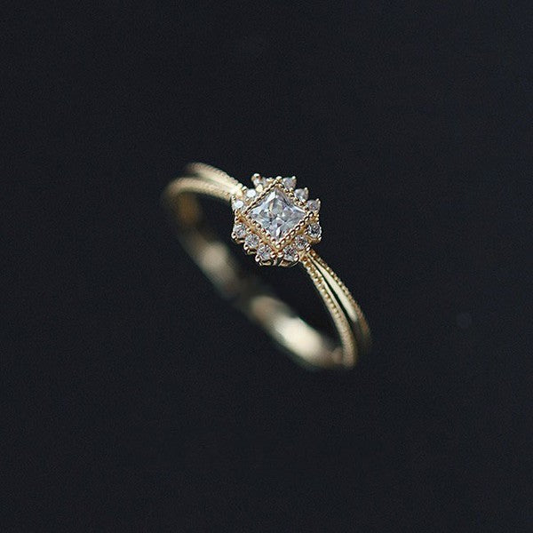 925 Sterling Silver Zircon Ring