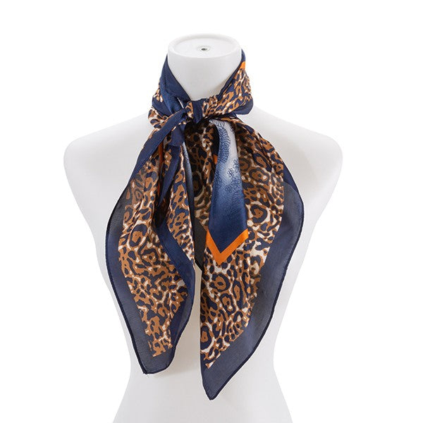 Leopard Print Silk Fashion Scarf