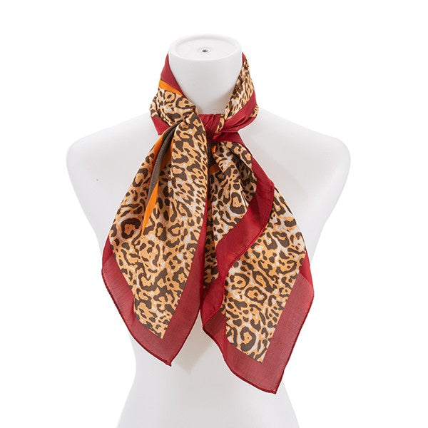 Leopard Print Silk Fashion Scarf