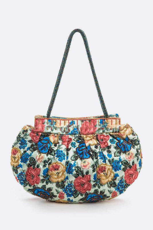 Flower Seed Beads Shoulder Bag  DAME BOHEME