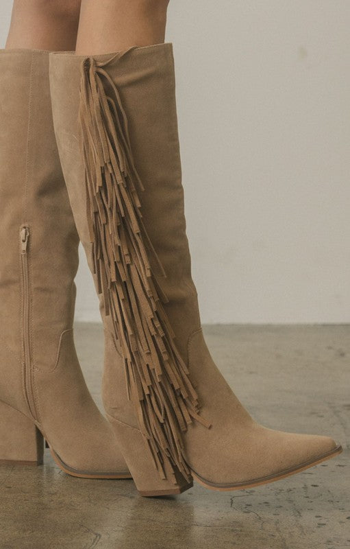 OASIS SOCIETY OUT WEST - Knee High Fringe Boots