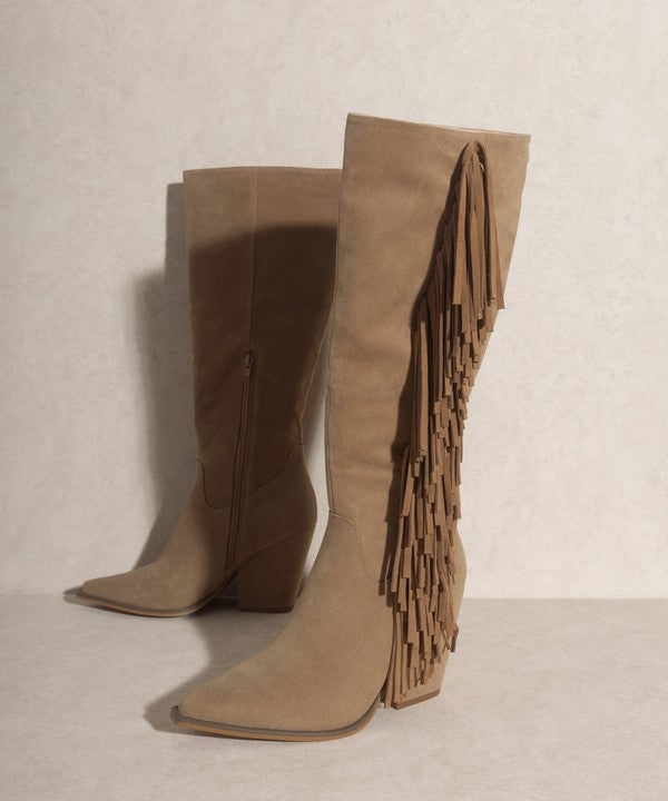 OASIS SOCIETY OUT WEST - Knee High Fringe Boots