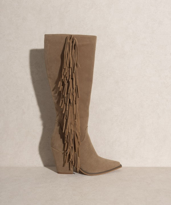 OASIS SOCIETY OUT WEST - Knee High Fringe Boots