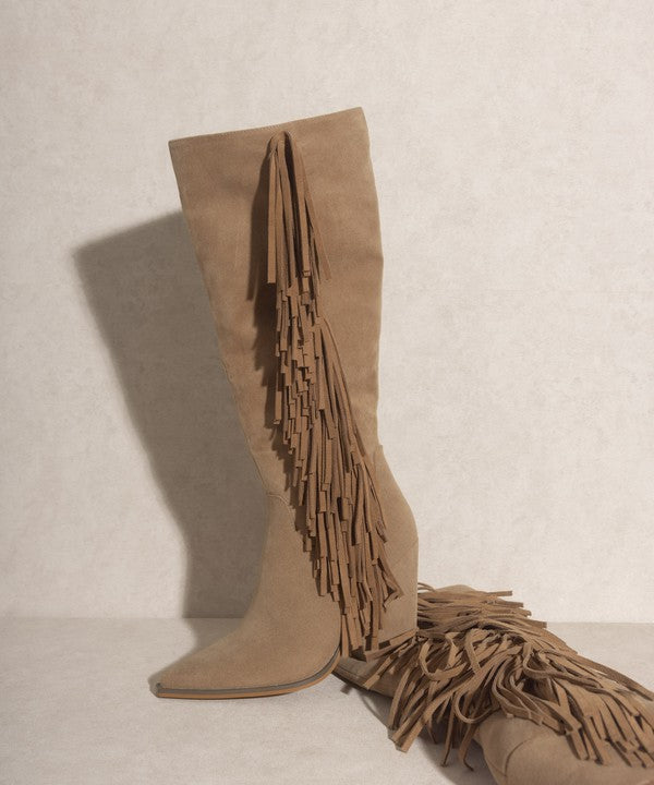 OASIS SOCIETY OUT WEST - Knee High Fringe Boots