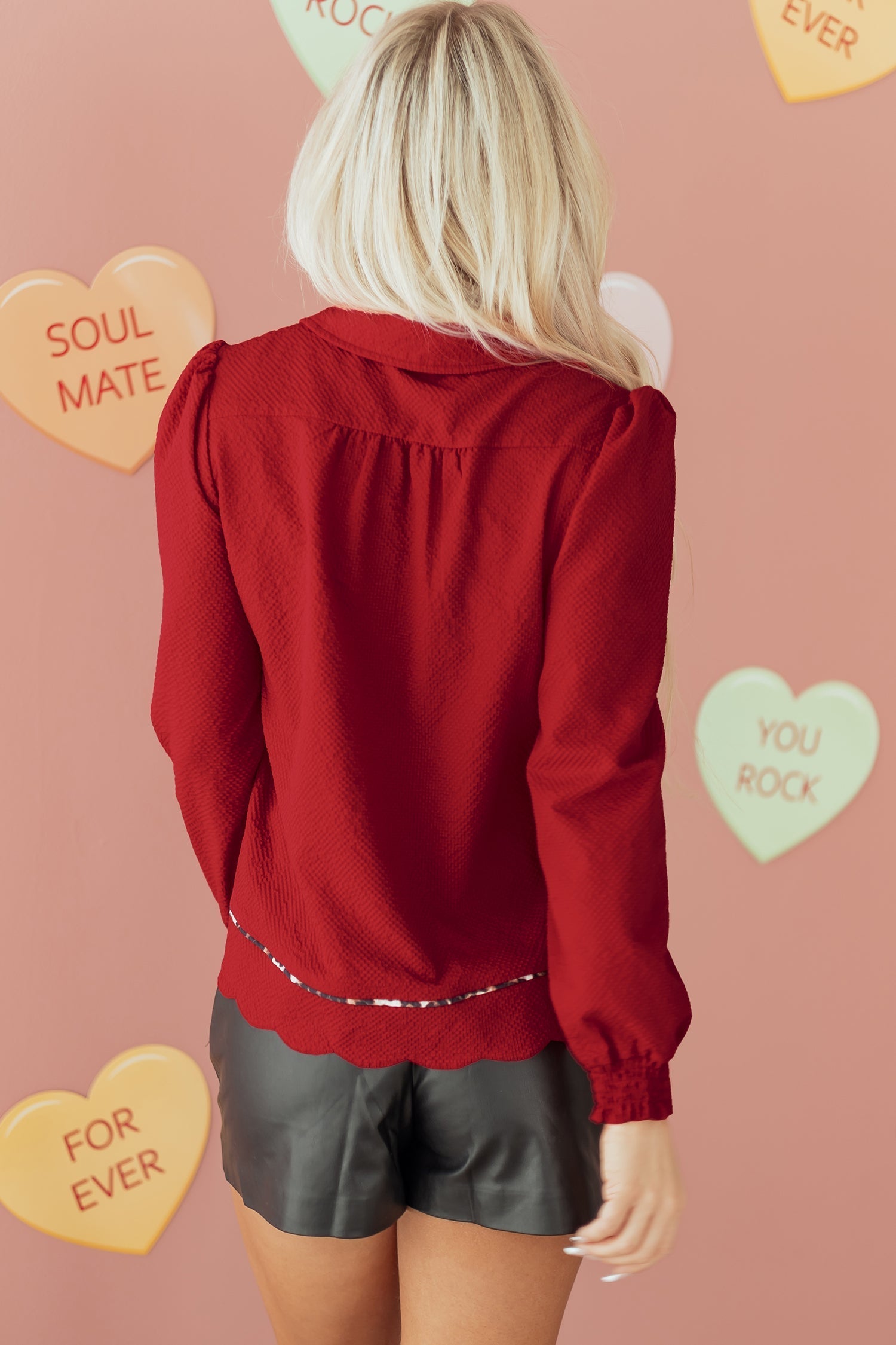 Alma Contrasted Trim Textured Blouse  DAME BOHEME