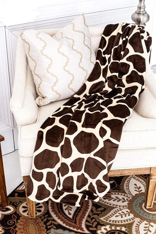Giraffe Super Soft Cozy Bed Throw Flannel Blanket  DAME BOHEME