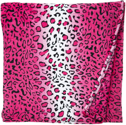 Leopard Pink Soft Plush Bed Throw Flannel Blanket  DAME BOHEME