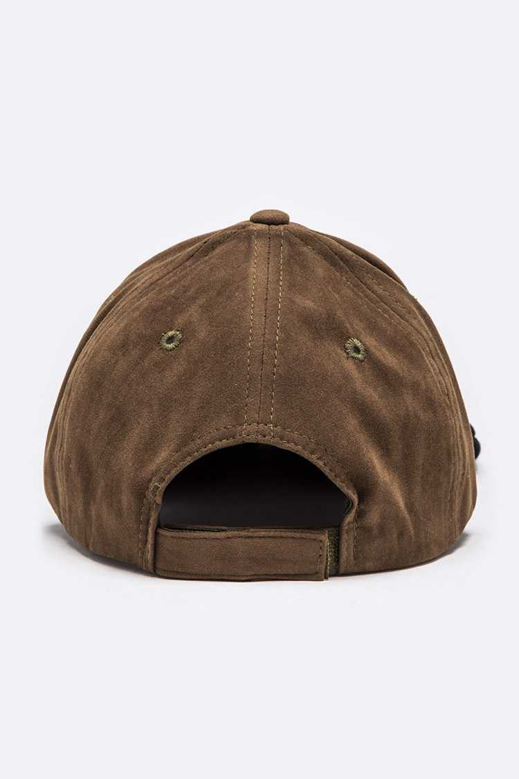 Embroidered Heart Patch Iconic Suede Cap Artini Accessories