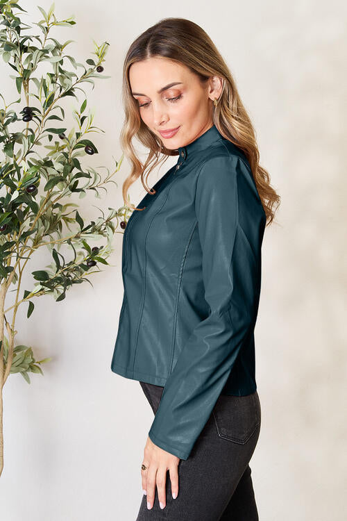 Women Classic Neck Zip-Up Jacket For Everyday Wear  DAME BOHEME