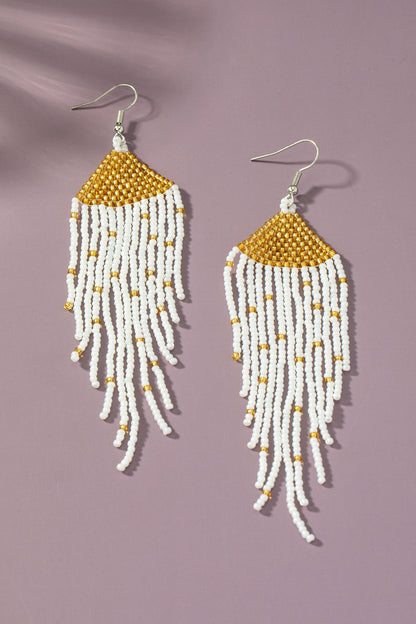 Boho Long Handwoven Seed Bead Eagle Earrings LA3accessories