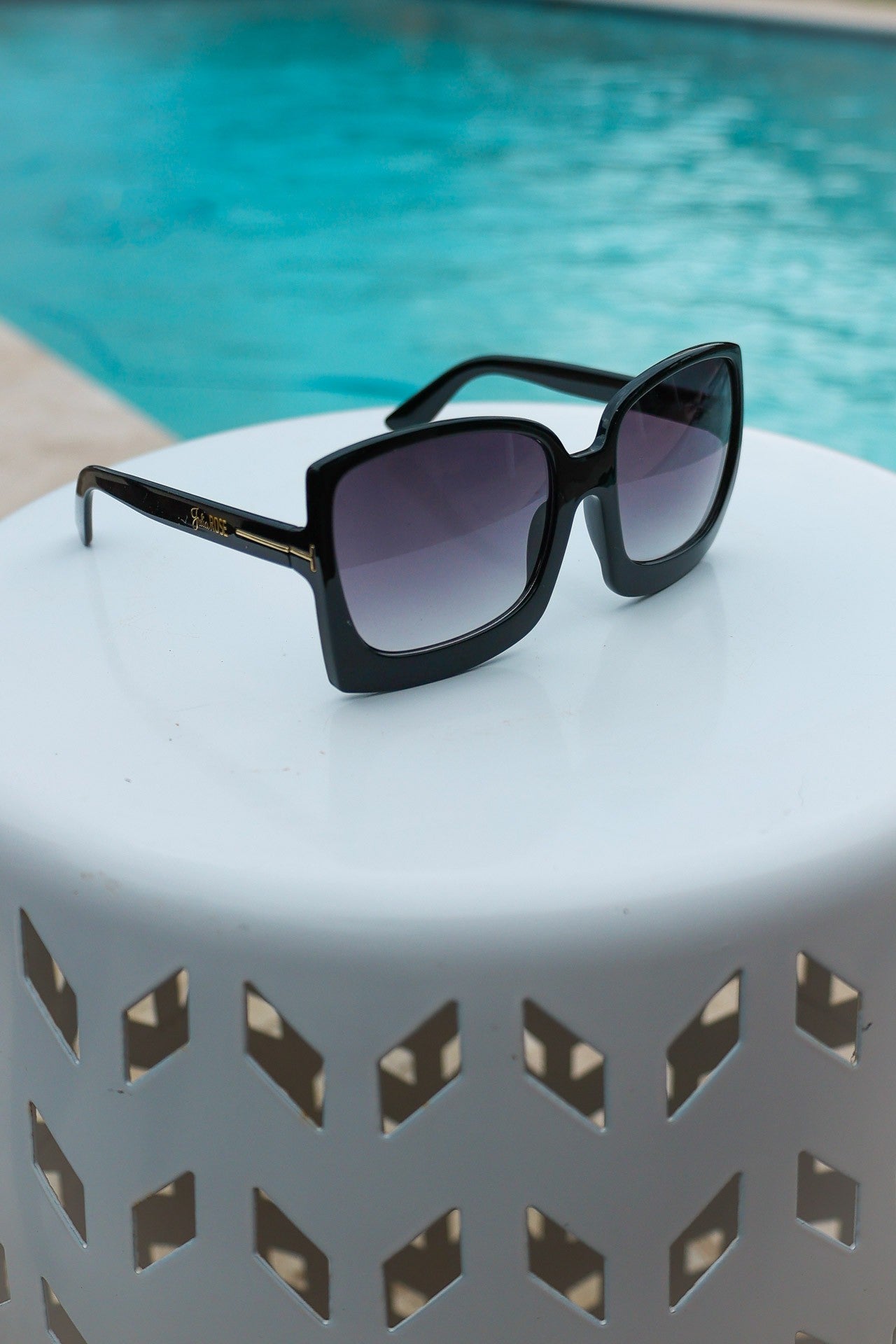 Black Gray Megan Oversized Gradient Sunglasses Julia Rose