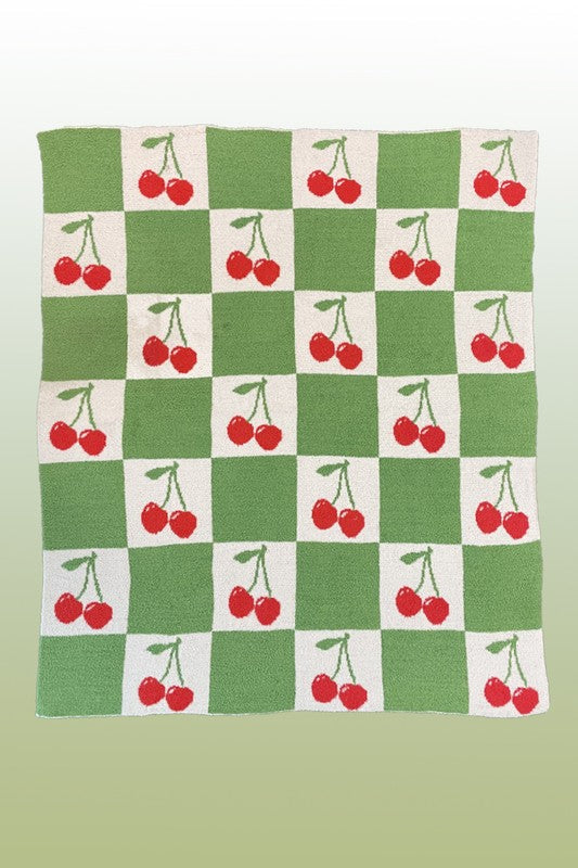 Double Sided Plush Bed Throw Novelty Cherry Blanket Miss Sparkling