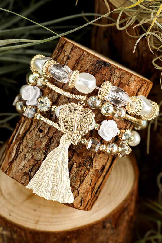 Mariana Beaded Fringed Layered Bracelet  DAME BOHEME