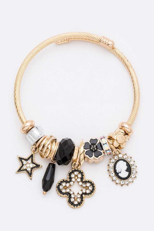 Crystal Mix Charm Crystal Cameo Heirloom Bracelet LA Jewelry Plaza