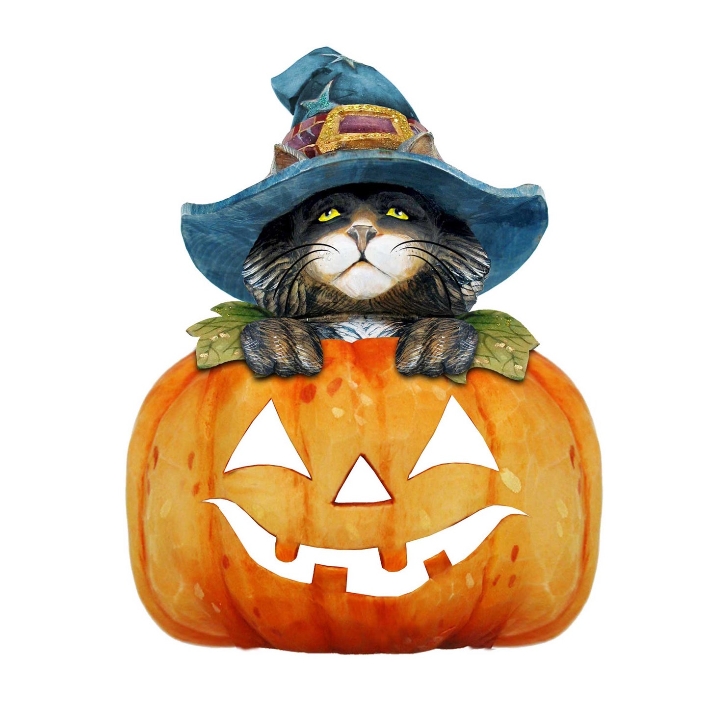 Black Cat pumpkin Halloween Door Decor by G. DeBrekht - Thanksgiving Halloween Decor - 8158416H  DAME BOHEME