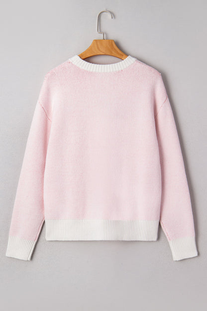 Nevaeh Cherry Pattern Drop Shoulder Sweater  DAME BOHEME