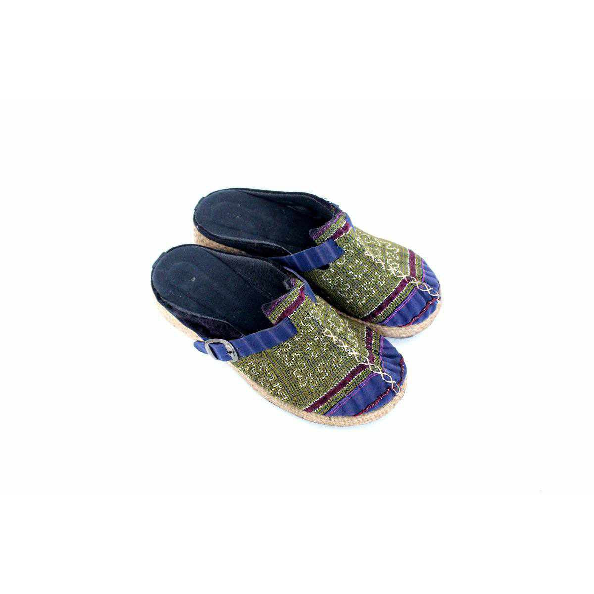 Vintage Hmong Textile Boho Upcycled Slip On Shoes - Thailand  DAME BOHEME