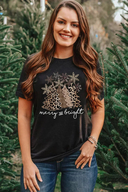 White Leopard Christmas Tree Graphic Tee – Festive & Fierce Crewneck  DAME BOHEME
