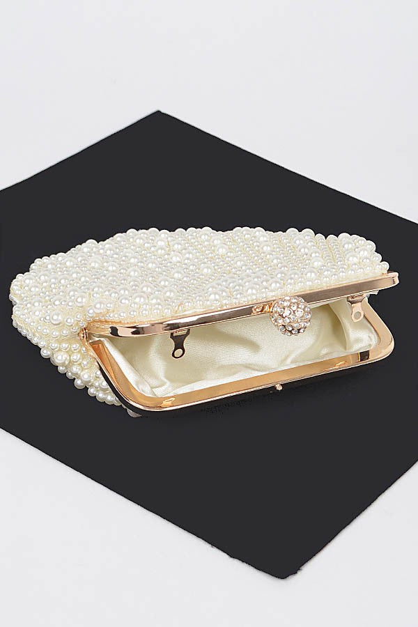 Faux Pearl Sea Shell Iconic Clutch Bag Artini Accessories