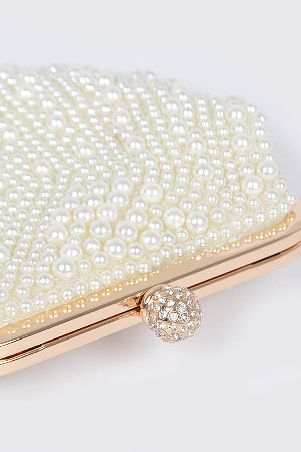 Faux Pearl Sea Shell Iconic Clutch Bag Artini Accessories