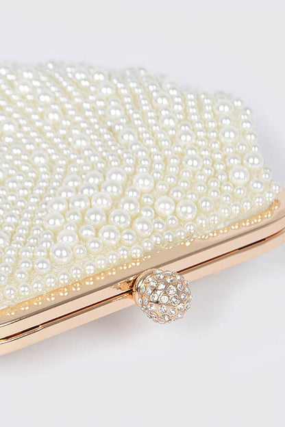 Faux Pearl Sea Shell Iconic Clutch Bag Artini Accessories