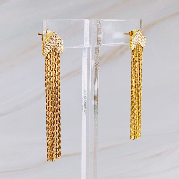 Chevron Chain Drop Gold Earrings