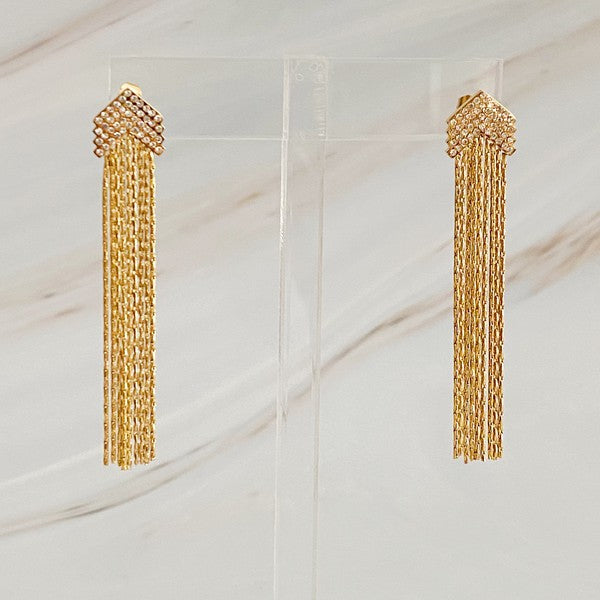 Chevron Chain Drop Gold Earrings