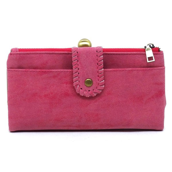 Kiss Lock Crossbody Clutch Cell Phone Faux Vegan Leather Wallet Fashion World