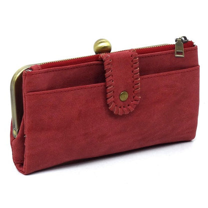 Kiss Lock Crossbody Clutch Cell Phone Faux Vegan Leather Wallet Fashion World