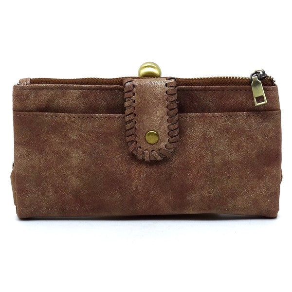 Kiss Lock Crossbody Clutch Cell Phone Faux Vegan Leather Wallet Fashion World