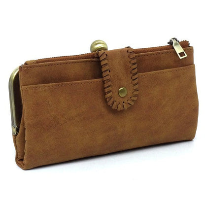 Kiss Lock Crossbody Clutch Cell Phone Faux Vegan Leather Wallet Fashion World