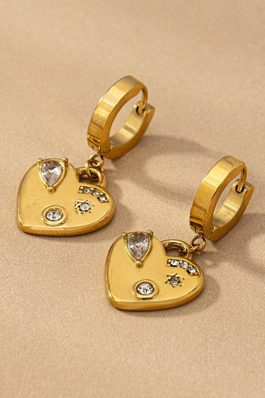 Waterproof Stainless Steel Rhinestones Charm Earrings LA3accessories