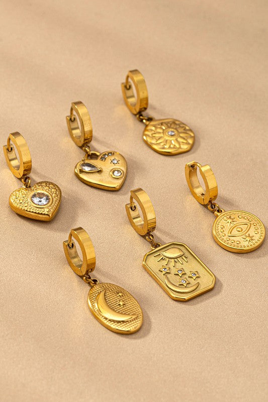 Waterproof Stainless Steel Rhinestones Charm Earrings LA3accessories