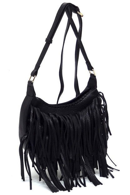 Boho Chic Fringe Hobo Crossbody Bag Fashion World