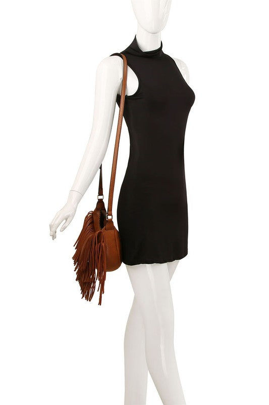 Boho Chic Fringe Hobo Crossbody Bag Fashion World