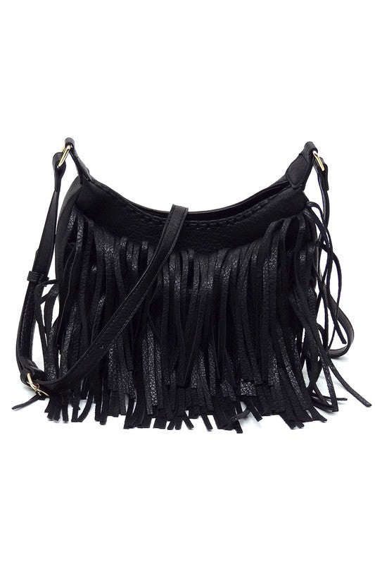 Boho Chic Fringe Hobo Crossbody Bag Fashion World